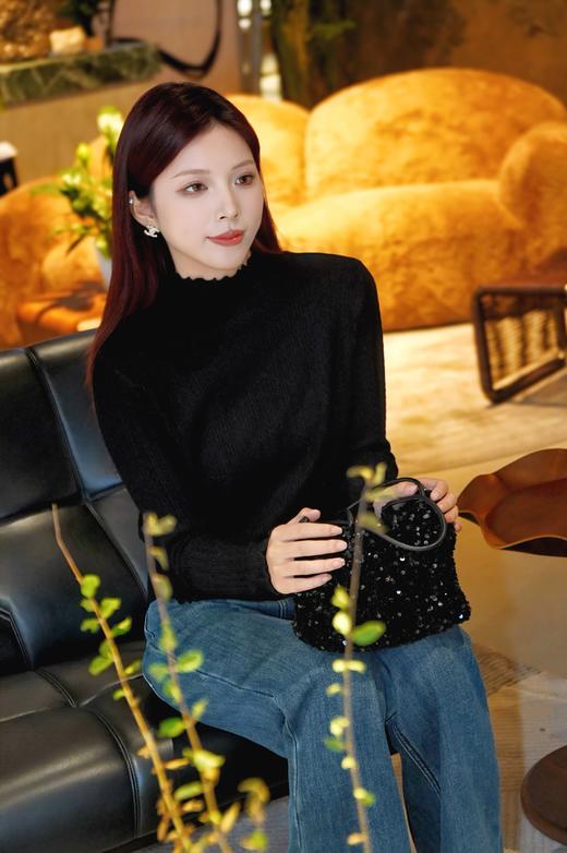 卡码拍小！【半高领木耳边内搭打底衫】秋冬季内搭2024新款中领长袖毛衣 商品图10