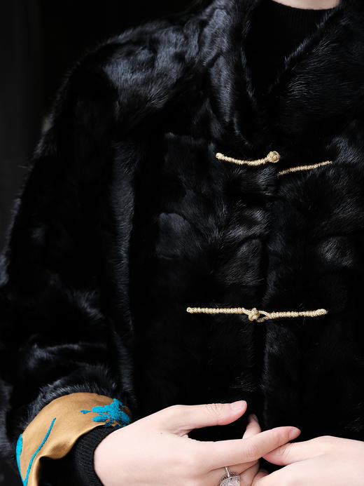 下架|盛唐牡丹 |新中式水貂漳缎外套 商品图1