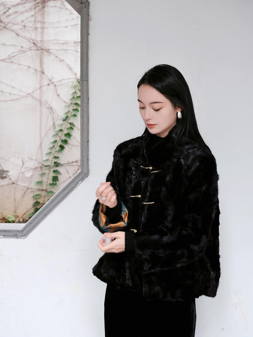 下架|盛唐牡丹 |新中式水貂漳缎外套 商品图8