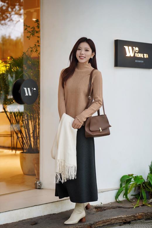 卡码拍小！【半高领木耳边内搭打底衫】秋冬季内搭2024新款中领长袖毛衣 商品图4