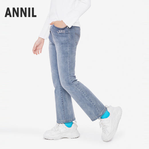 女童全腰牛仔单裤春季新款安奈儿童装EG516071 商品图6