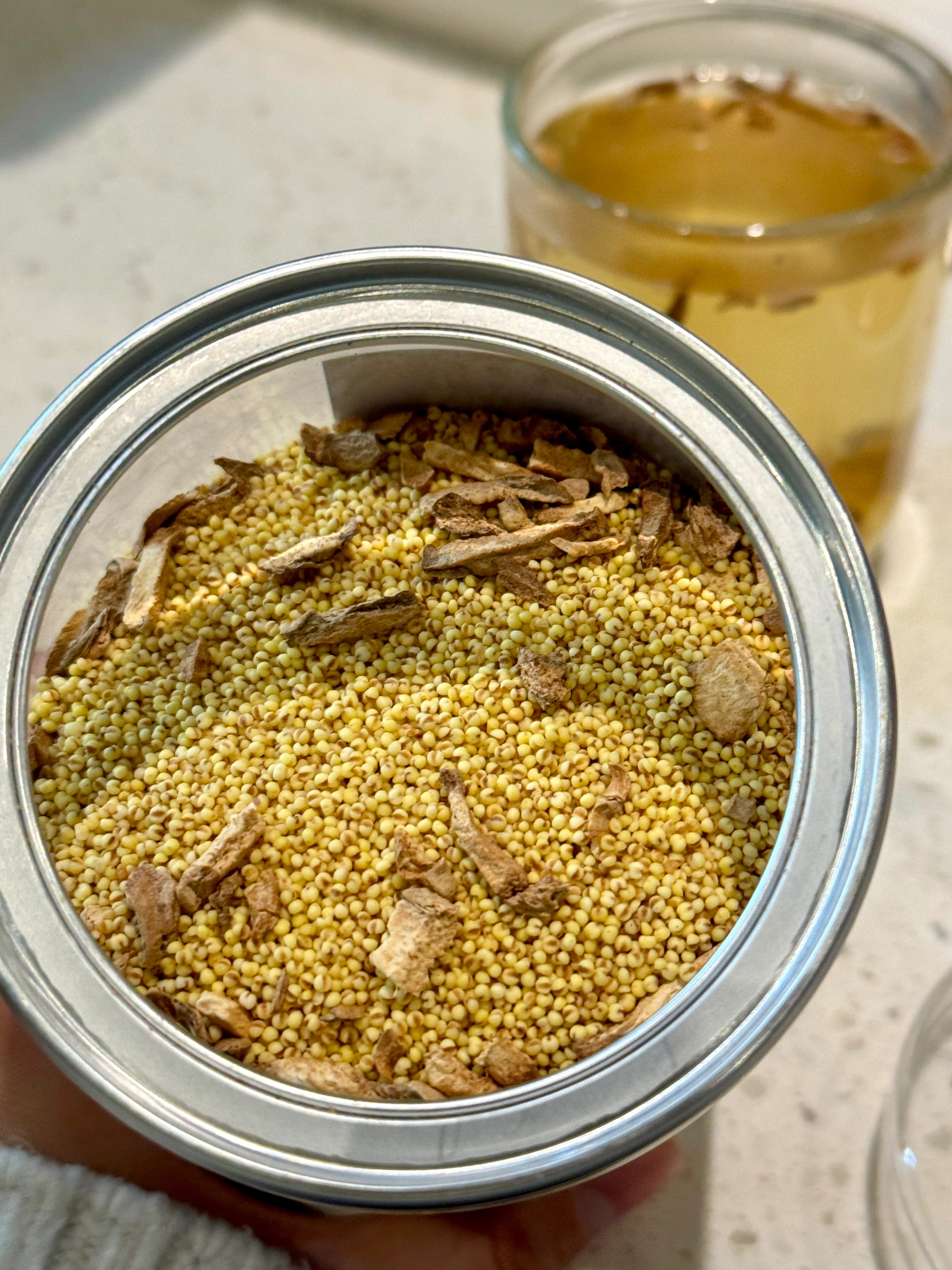 💦//【果然u品陈皮炒小米茶】 ✅甄选陈皮+干姜+黄小米，药食同源，科学配比 ✅古法重炒炮制，营养好