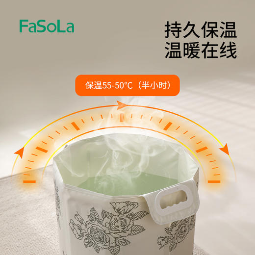 FaSoLa折叠泡脚桶冬天保温加高深过小腿家用宿舍足浴泡脚盆便携桶 商品图3