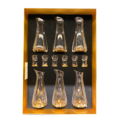 【样品特惠4折，仅1套，无货退款】凯洛诗山海白酒杯套装水晶刻度国风分酒器轻奢高档礼盒金箔酒具凯洛诗山海六杯六壶白酒具 商品图6