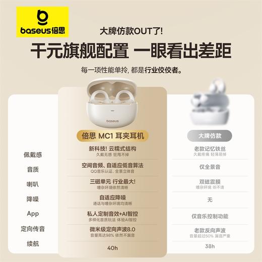 【爆款主推】 倍思 Bowie系列 MC1 开放式真无线蓝牙耳机 商品图8