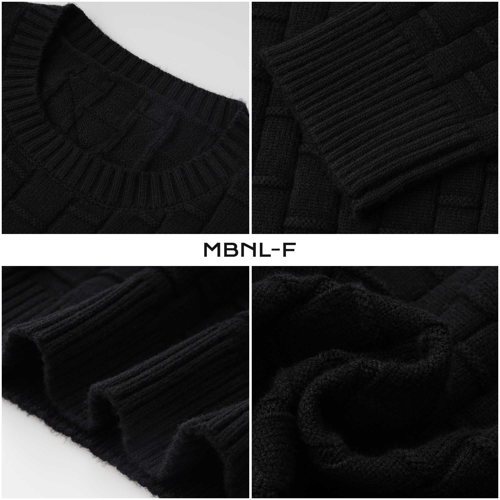 MBNL-F “三角格纹毛衣” 24F/W秦磊F 长袖立体纯色针织衫 LL-1242 B11商品图4