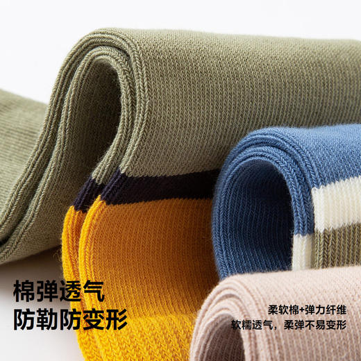 【植物芯】迷你巴拉男女童吸汗透气棉弹袜子宝宝百搭袜5双装 商品图3