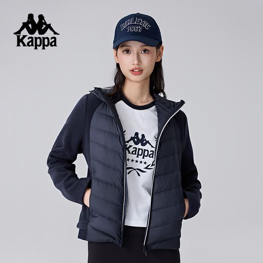 Kappa卡帕背靠背新款秋冬运动上衣女款复古休闲开衫夹克保暖外套K0F22XY40 商品图0