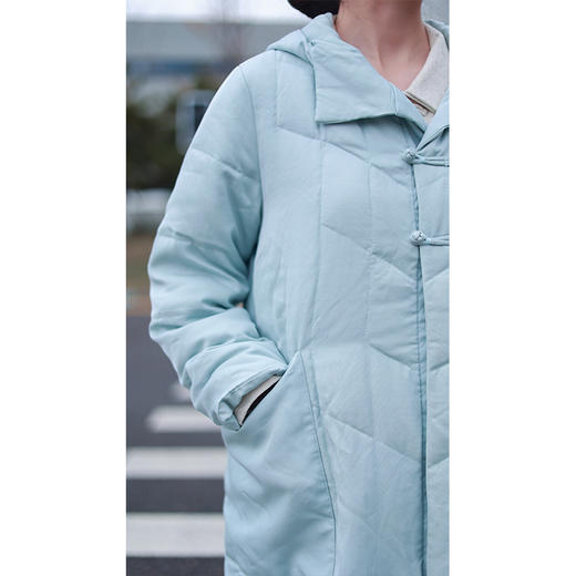 【抖音专属】中式长款羽绒服(23803628月白-高定款) 商品图2