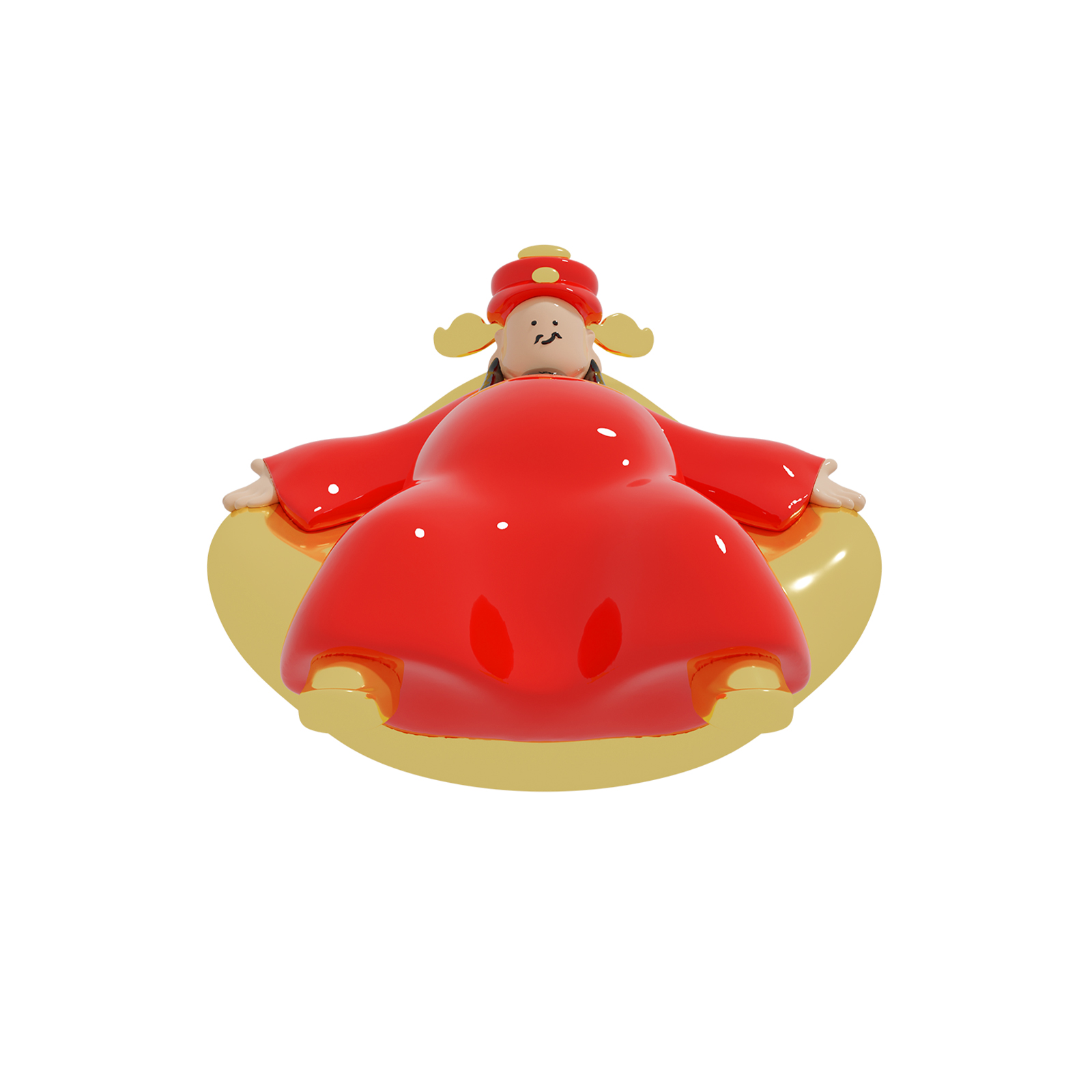 禁止悲伤 小众礼品潮流艺术品桌面摆件招好运发财摇摆小财神 躺赚