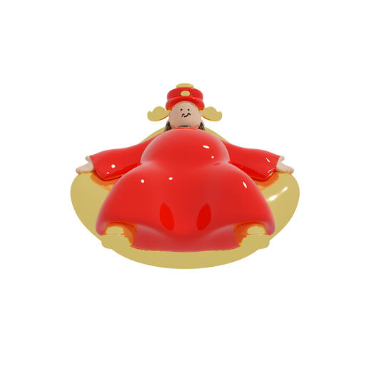 禁止悲伤 小众礼品潮流艺术品桌面摆件招好运发财摇摆小财神 躺赚 商品图0