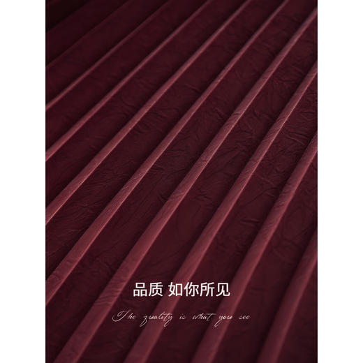 【秒杀】COCOBELLA安可拉红不规则压褶半身裙气质开叉新年半裙HS3101 商品图3