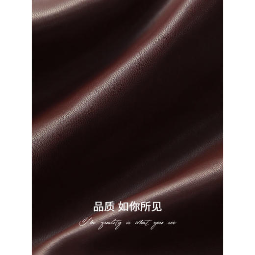 【专属秒杀】COCOBELLA安可拉红廓形PU皮衣外套冬简约无领抗风夹克PU3100 商品图3