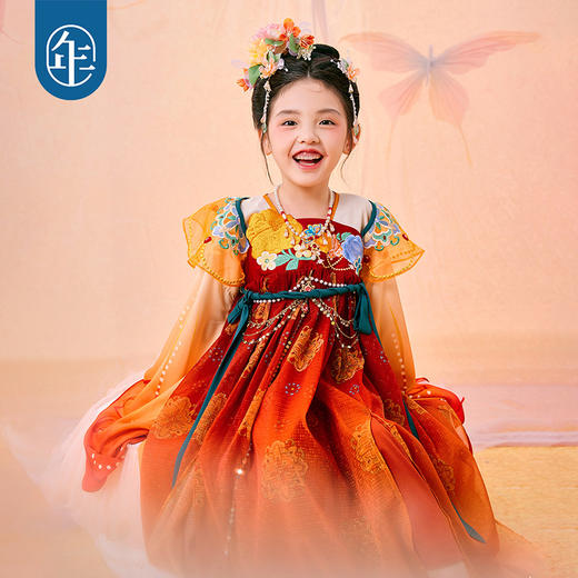 年衣花醉梦影女童汉服春秋新款超仙古装襦裙唐装儿童表演演出服 商品图2