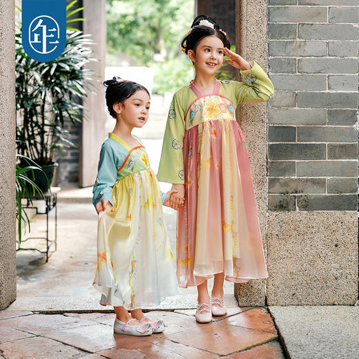 【M】年衣云锦芳华女童汉服春秋新款儿童表演演出服云锦芳华汉服裙 商品图2