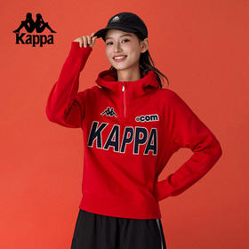 Kappa卡帕背靠背2025蛇年新年款半拉链运动卫衣女针织套头衫上衣K0F22MT38