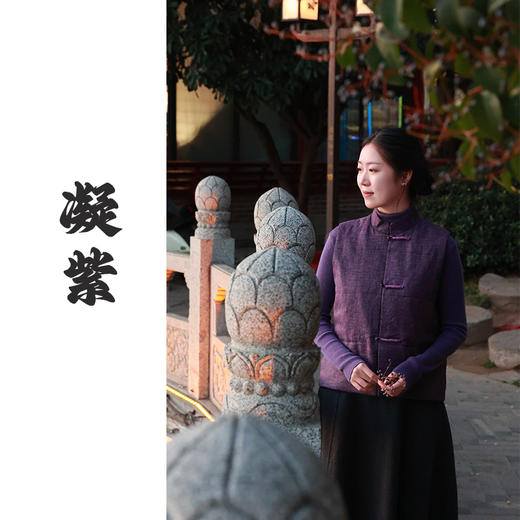 【抖音专属】凝紫•新中式棉马甲（24802157-三公子-设计师） 商品图0