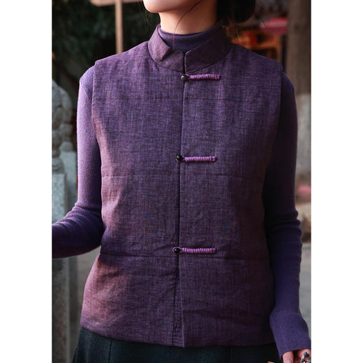 【抖音专属】凝紫•新中式棉马甲（24802157-三公子-设计师） 商品图3