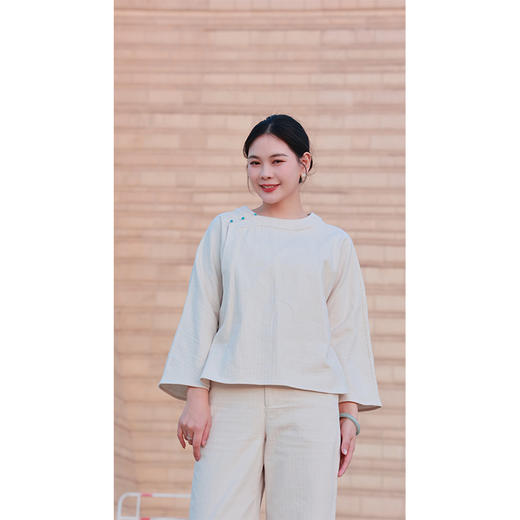 【抖音属】中式衬衫(23810534奶杏色-结缘款) 商品图1