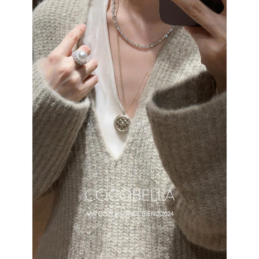 COCOBELLA慵懒风加厚针织半身裙气质混搭遮胯包臀长裙MZ3135 商品图2