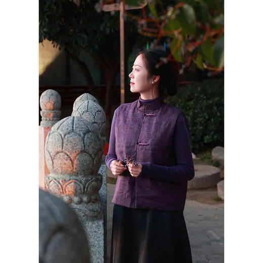 【抖音专属】凝紫•新中式棉马甲（24802157-三公子-设计师） 商品图2