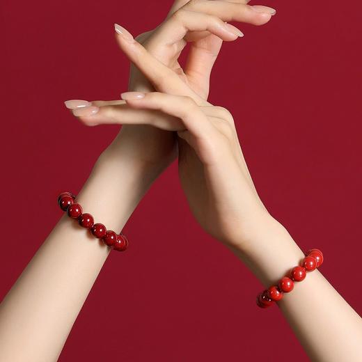 匠心品质 粒粒甄选【素圈朱砂手串】颗颗饱满 高含量紫金砂 手感细腻光滑 寓意美好 时尚百搭 商品图2