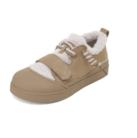 西村名物2025年春季新款绒毛保暖超轻厚底防滑魔术贴板鞋T24DM48411 商品图7