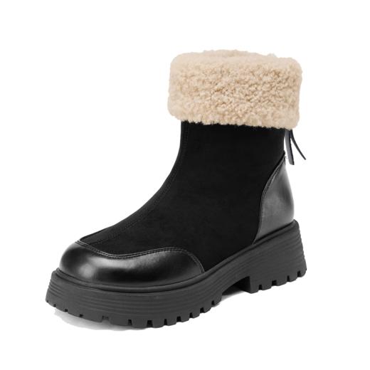 西村名物2025年春季新款绒毛保暖超轻厚底防滑切尔西靴T24DS48461 商品图2