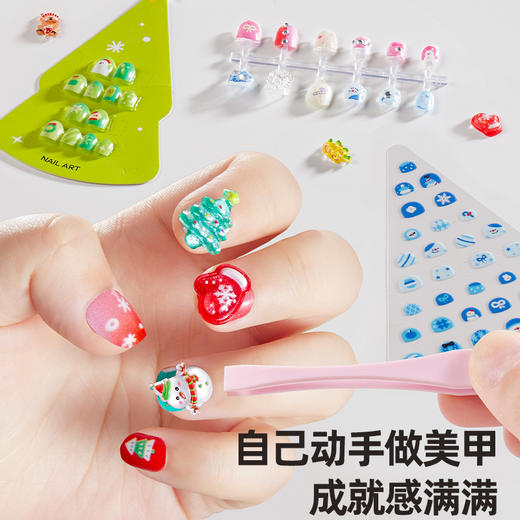 美乐童年圣诞节礼物公主美甲包儿童穿戴甲女孩贴纸套装指甲贴玩具 商品图4