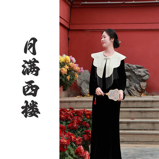 【2025门店同款】月满西楼•丝绒连衣裙（24807875-玄黑） 商品图0