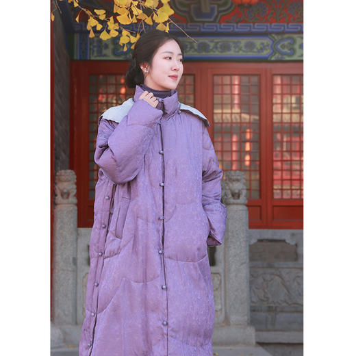 【抖音专属】连帽中长款羽绒服(21803061B-雾山) 商品图1