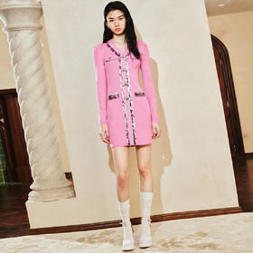 玛克门店发货：Kitty粉v领小香连衣裙MC88DR817R10