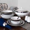【样品特惠5折，仅1套无原包装，无货退款】Noritake则武 欧式家用蓝金餐具餐盘私人会所高端酒店专用摆台件则武32头中餐具套装（金色） 商品缩略图0