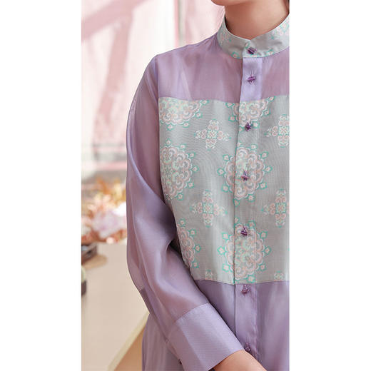 芙蓉赋•拼接衬衫（23710226-紫菂-设计师） 商品图3
