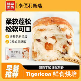 桃李果子面包240g 早餐食品果脯果干短保面包网红代餐手撕