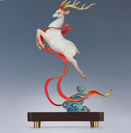 YM-FK226 一路长虹 纯铜鹿摆件 120*120*330 商品图2