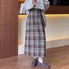 复古格子包臀裙A字毛呢半身裙（4-1203） 商品缩略图6