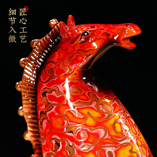 E-QK-BJ0907-1B 一马当先 纯铜大漆工艺将军马 商品图4