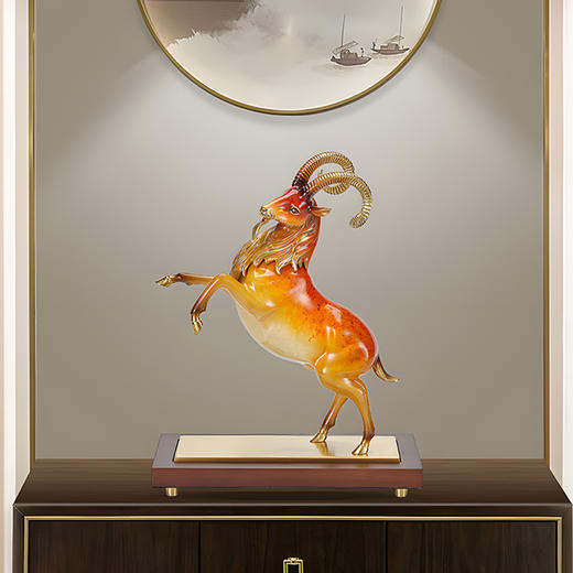 E-FK225  领头羊 彩铜工艺 摆件 商品图5