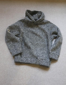 寒风呼啸 冬来到 哈！情侣段 很厚实的复合粗花呢 小廓感 帽衫