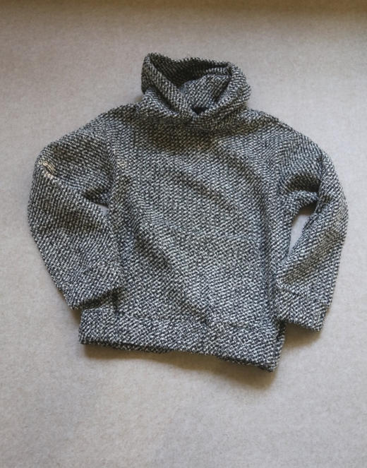 寒风呼啸 冬来到 哈！情侣段 很厚实的复合粗花呢 小廓感 帽衫 商品图0