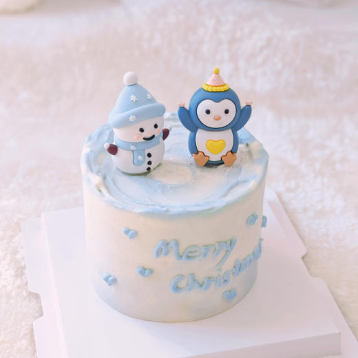 小雪人和小企鹅蛋糕（奶油戚风蛋糕） 商品图0