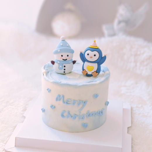 小雪人和小企鹅蛋糕（奶油戚风蛋糕） 商品图3