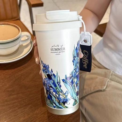 【铃兰咖啡杯，高颜值316保温杯】铃兰咖啡杯 高颜值保温杯 316不锈钢保温保冷 便携车载大容量双饮礼品杯子-QA 商品图8