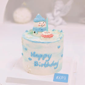 立体奶油霜小雪人蛋糕（奶油戚风蛋糕）