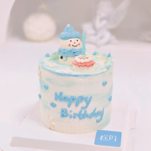 立体奶油霜小雪人蛋糕（奶油戚风蛋糕） 商品图0