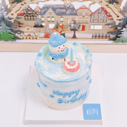 立体奶油霜小雪人蛋糕（奶油戚风蛋糕） 商品图4