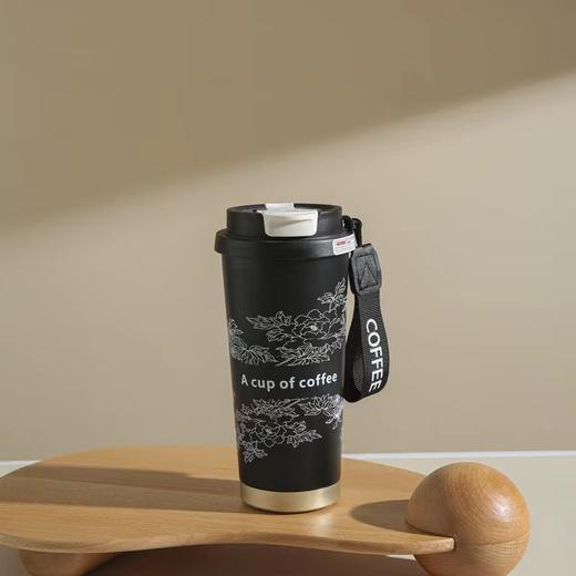 【铃兰咖啡杯，高颜值316保温杯】铃兰咖啡杯 高颜值保温杯 316不锈钢保温保冷 便携车载大容量双饮礼品杯子-QA 商品图5