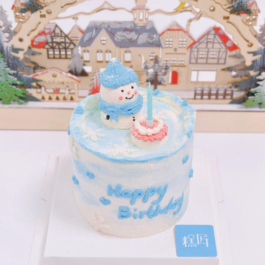 立体奶油霜小雪人蛋糕（奶油戚风蛋糕） 商品图3