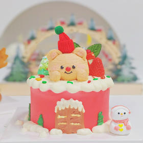 黄油小熊圣诞蛋糕（奶油戚风蛋糕）